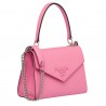 Prada Monochrome Top Handle Bag In Pink Saffiano Leather 127