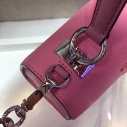 Prada Monochrome Top Handle Bag In Pink Saffiano Leather 127