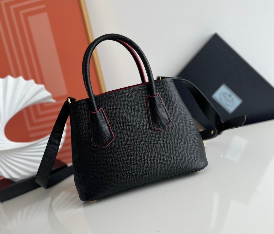 Prada Double Mini Bag In Black Saffiano Leather 570