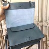 Prada Etiquette Bag In Blue Calfskin With Metal Stud Trim 607