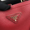 Prada Red Saffiano North South Double Medium Bag 399