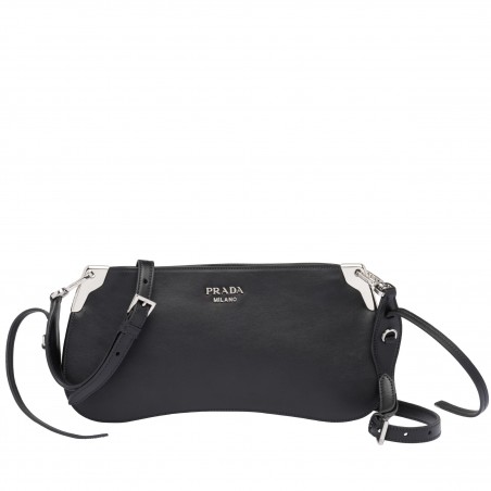 Prada Black Sidonie Leather Shoulder Bag 424