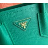 Prada Double Mini Bag In Green Saffiano Leather 436