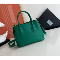 Prada Double Mini Bag In Green Saffiano Leather 436