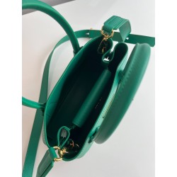 Prada Double Mini Bag In Green Saffiano Leather 436