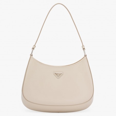 Prada Cleo Shoulder Small Bag In Beige Brushed Leather 414