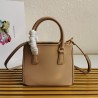 Prada Mini Galleria Bag In Beige Saffiano Leather 670