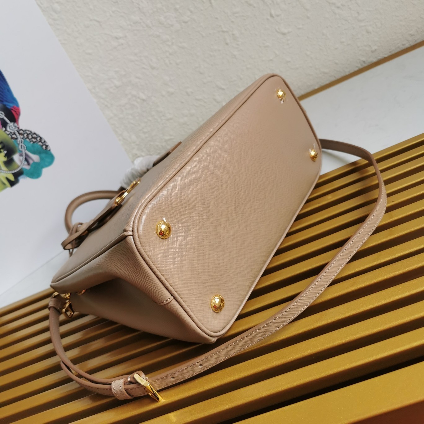 Prada Small Galleria Bag In Beige Saffiano Leather 714