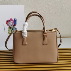 Prada Small Galleria Bag In Beige Saffiano Leather 714