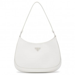 Prada Cleo Small Shoulder Bag In White Brushed Leather 729