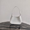 Prada Cleo Small Shoulder Bag In White Brushed Leather 729