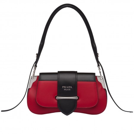 Prada Sidonie Shoulder Bag In Red/Black Leather 746