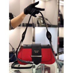 Prada Sidonie Shoulder Bag In Red/Black Leather 746