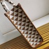 Prada Symbole Large Bag In White/Brown Jjacquard Fabric 773