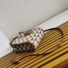 Prada Symbole Micro Bag In White/Brown Jjacquard Fabric 787