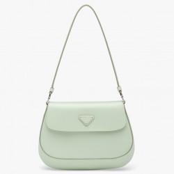 Prada Aqua Brushed Leather Cleo Shoulder Bag with Flap 804