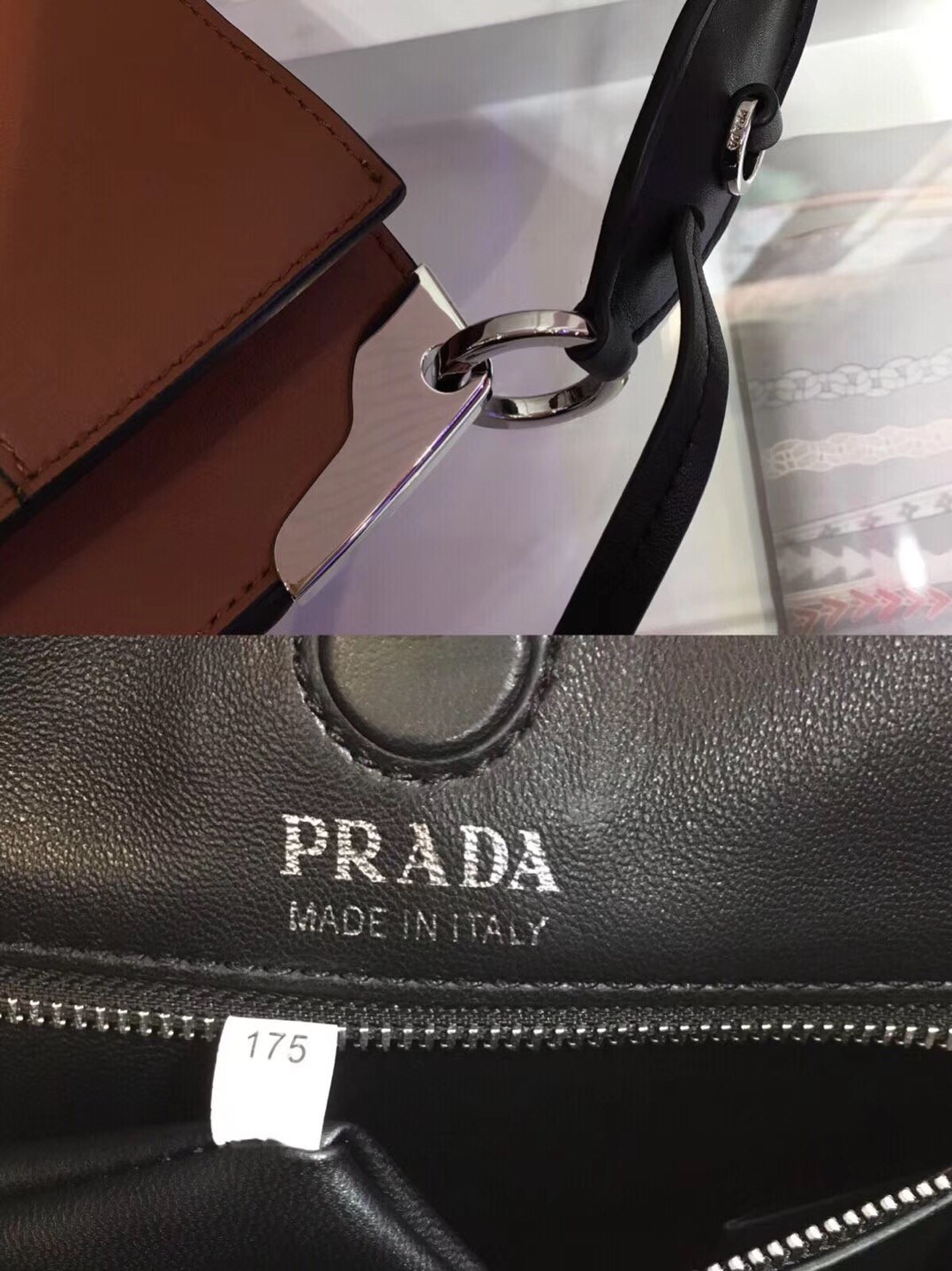 Prada Margit Shoulder Bag In Brown Calfskin 875