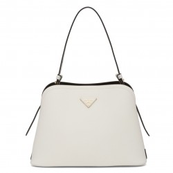 Prada Matinee Small Bag In White Saffiano Leather 919