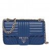 Prada Diagramme Flap Bag In Blue Calfskin 745