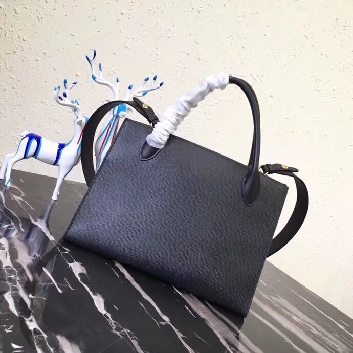 Prada Large Monochrome Bag In Black Saffiano Leather 630