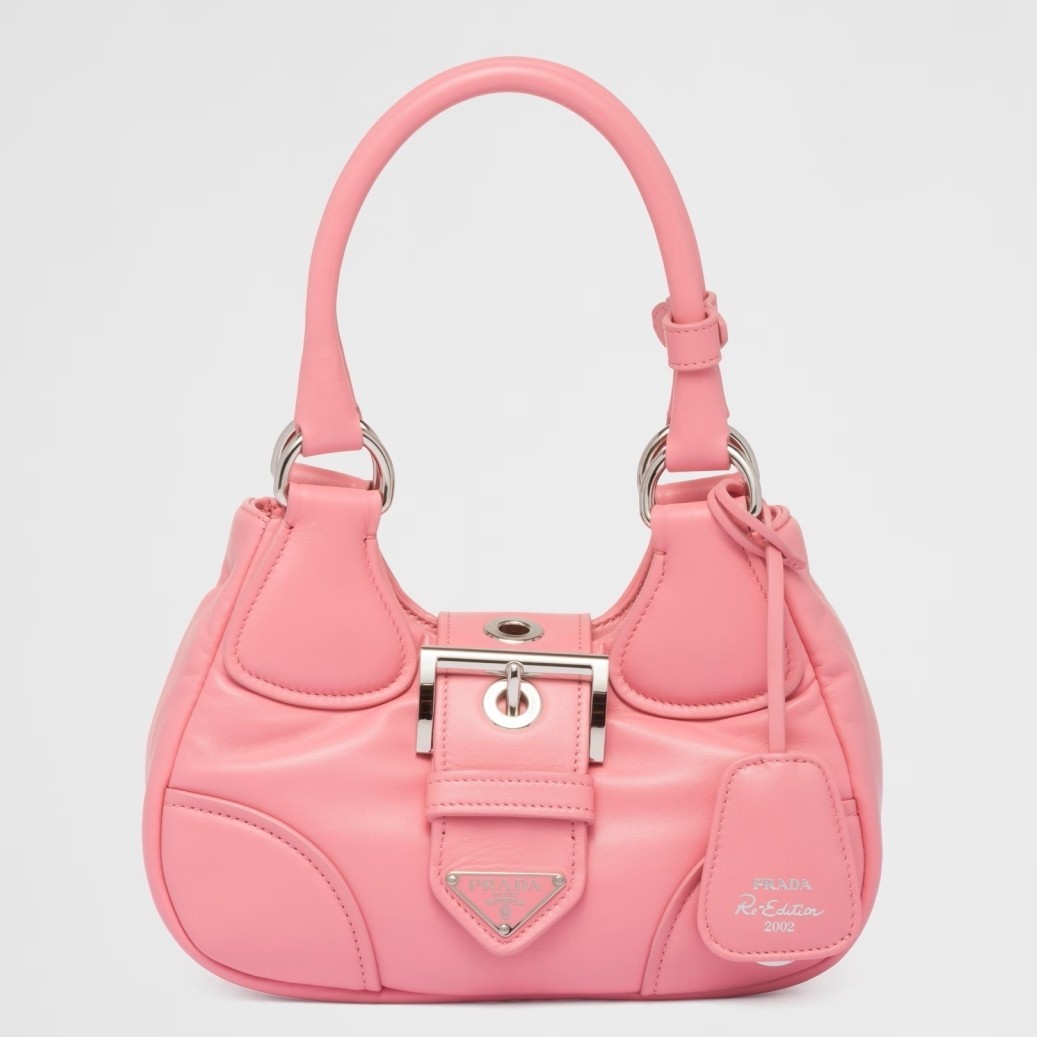 Prada Moon Bag in Pink Padded Nappa Leather 917