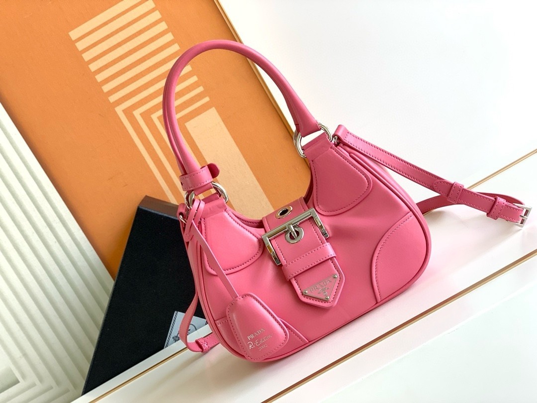 Prada Moon Bag in Pink Padded Nappa Leather 917