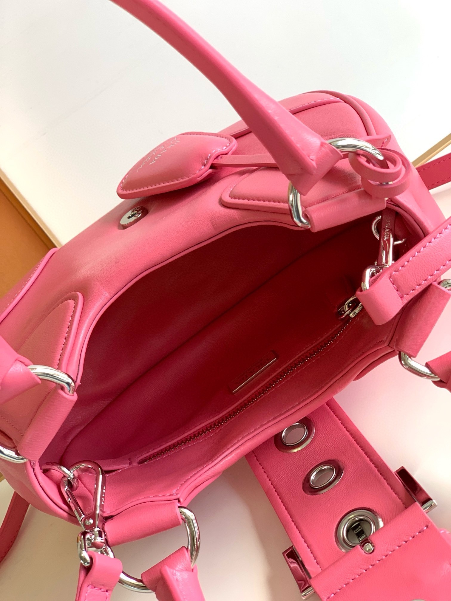 Prada Moon Bag in Pink Padded Nappa Leather 917
