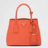 Prada Double Mini Bag In Orange Saffiano Leather 178