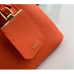 Prada Double Mini Bag In Orange Saffiano Leather 178