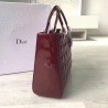 Dior Large Lady Dior Bag In Bordeaux Patent Leather 771