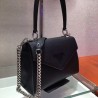 Prada Monochrome Top Handle Bag In Black Saffiano Leather 796