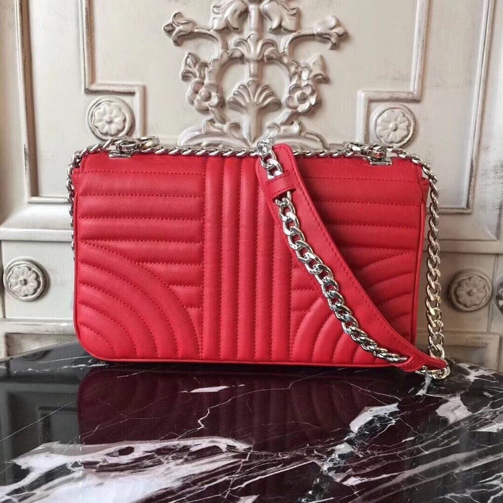 Prada Diagramme Flap Bag In Red Calfskin 773