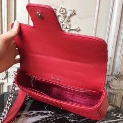 Prada Diagramme Flap Bag In Red Calfskin 773