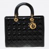 Dior Large Lady Dior Bag In Black Patent Leather 002