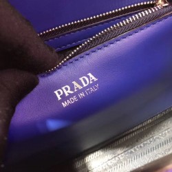 Prada Monochrome Top Handle Bag In Blue Saffiano Leather 799