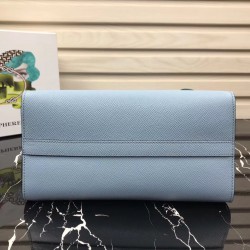 Prada Monochrome Bag In Pale Blue Saffiano Leather 752