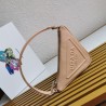 Prada Triangle Pouch Bag In Beige Leather  300