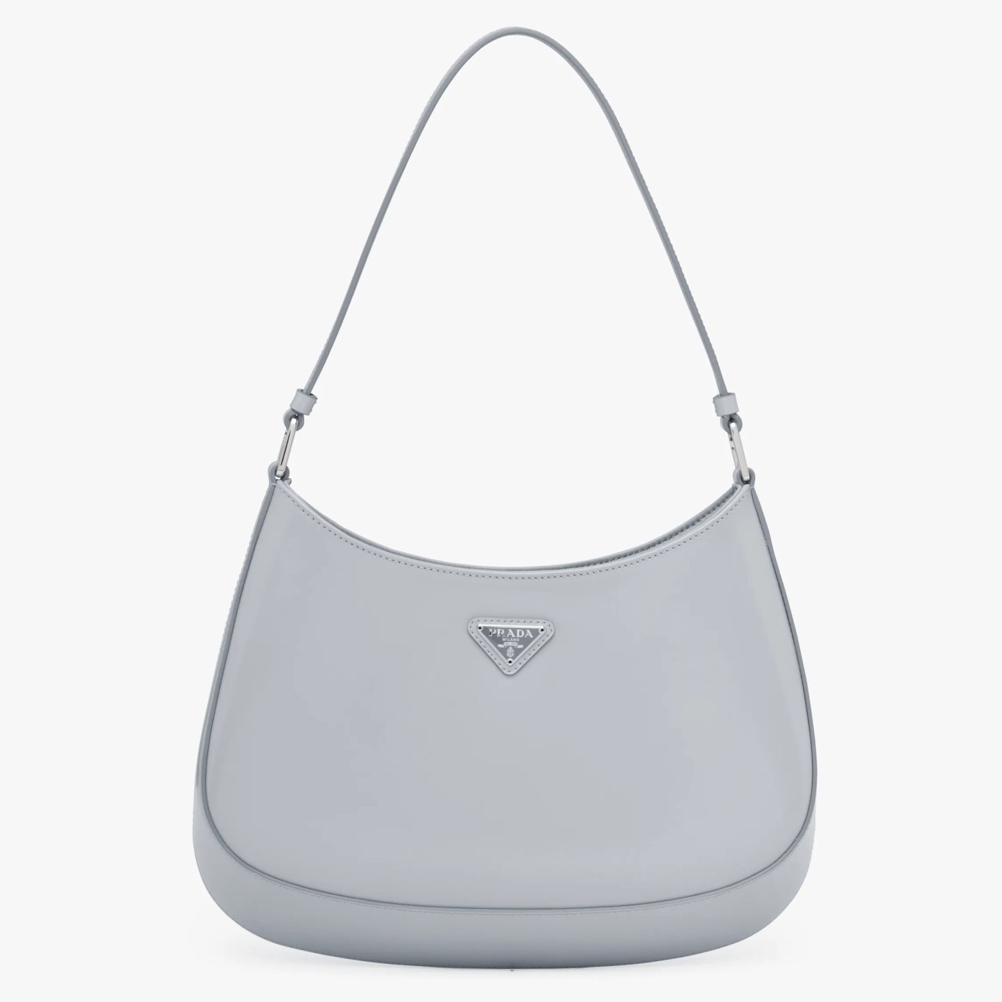 Prada Cleo Shoulder Small Bag In Blue Brushed Leather 352