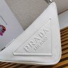 Prada Triangle Pouch Bag In White Leather  679