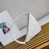 Prada Triangle Pouch Bag In White Leather  679