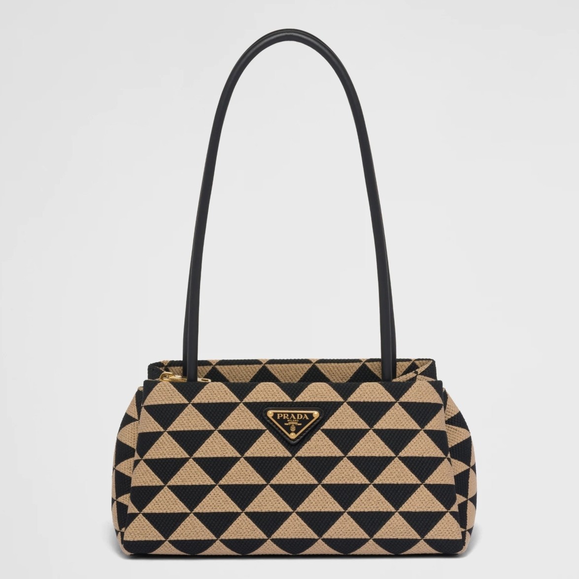 Prada Supernova Small Shoulder Bag In Black/Beige Fabric 713