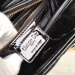 Dior Large Lady Dior Bag In Black Patent Leather 002