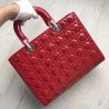 Dior Large Lady Dior Bag In Red Patent Leather 058