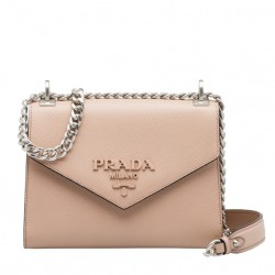 Prada Monochrome Flap Bag In Powder Pink Saffiano Leather 383
