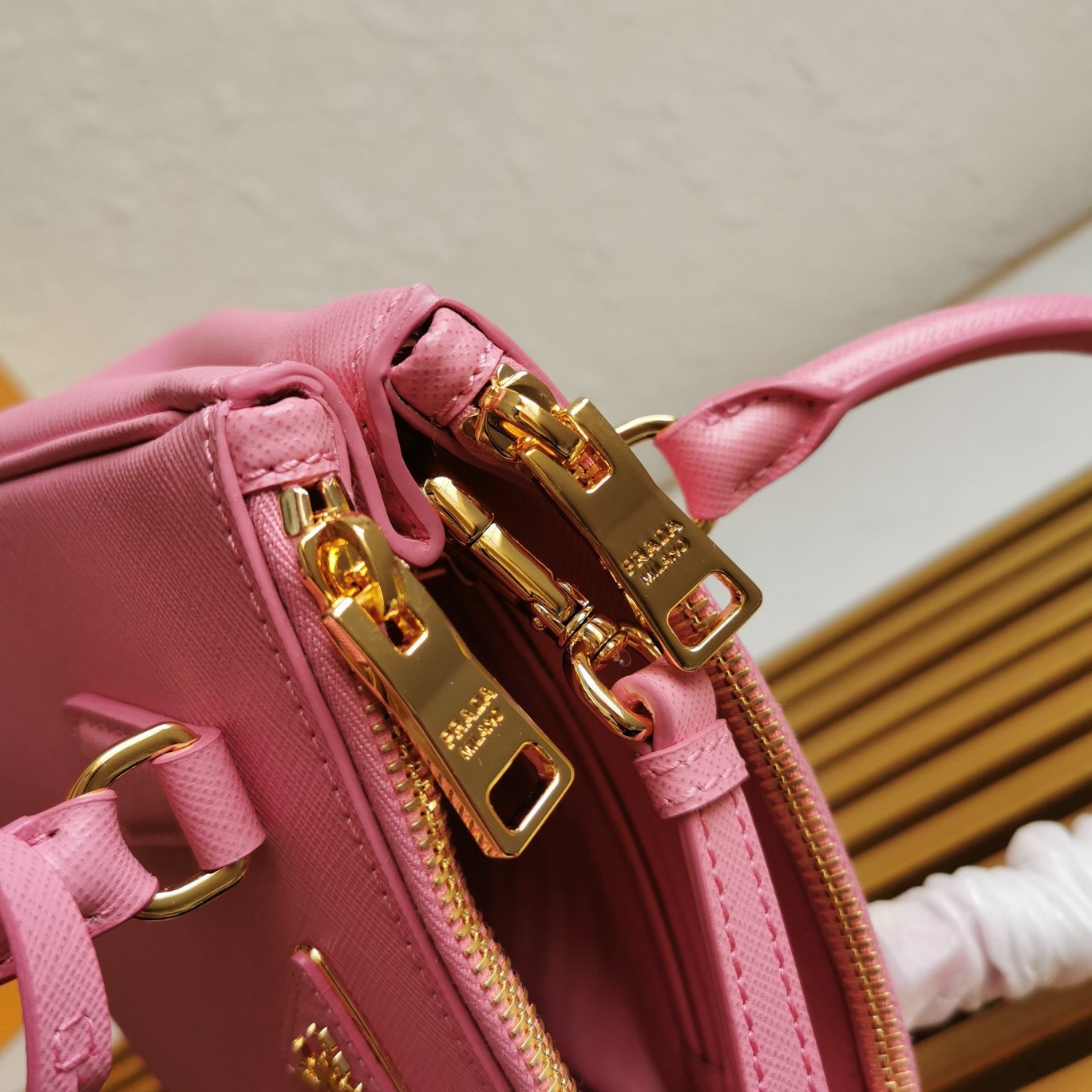 Prada Mini Galleria Bag In Pink Saffiano Leather 399