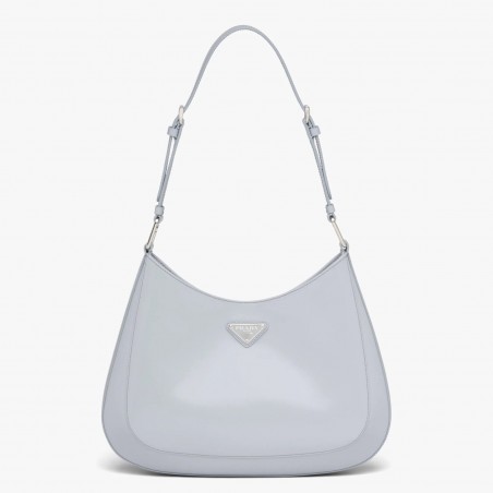 Prada Cleo Shoulder Large Bag In Blue Brushed Leather 960