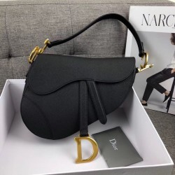 Dior Saddle Bag In Black Grained Calfskin 527