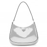 Prada Cleo Small Shoulder Bag In Silver Brushed Leather 365