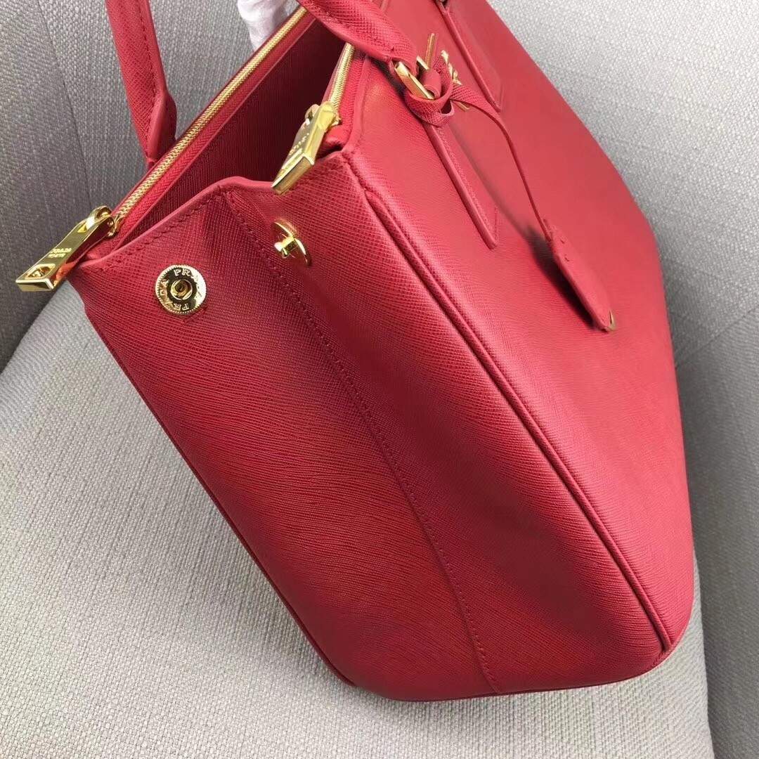 Prada Medium Galleria Bag In Red Saffiano Leather 109