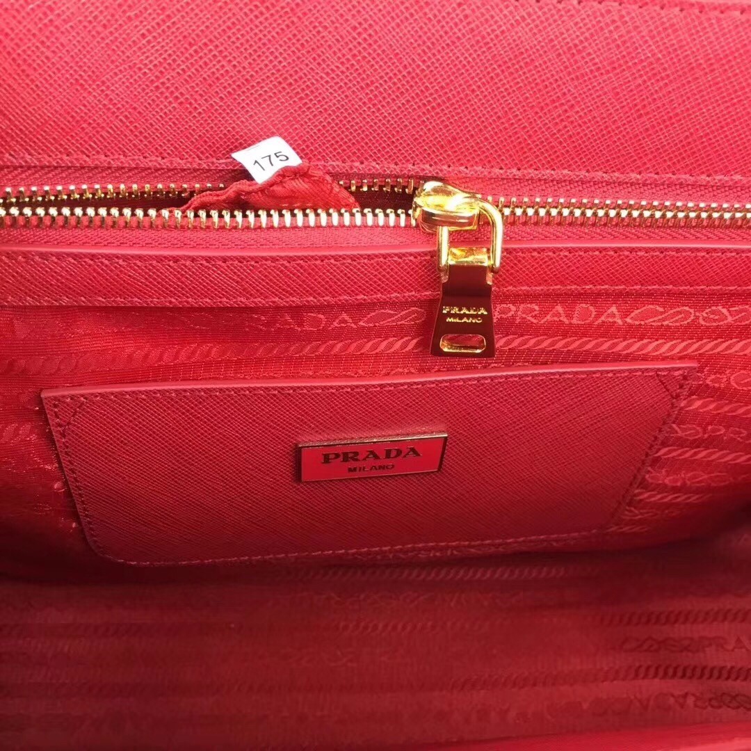 Prada Medium Galleria Bag In Red Saffiano Leather 109